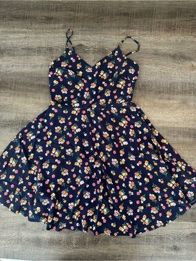GAP Navy Floral Spaghetti-Strap Spring Mini Sundress